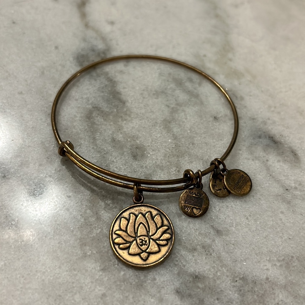 Alex & Ani Lotus Flower Charm Bangle